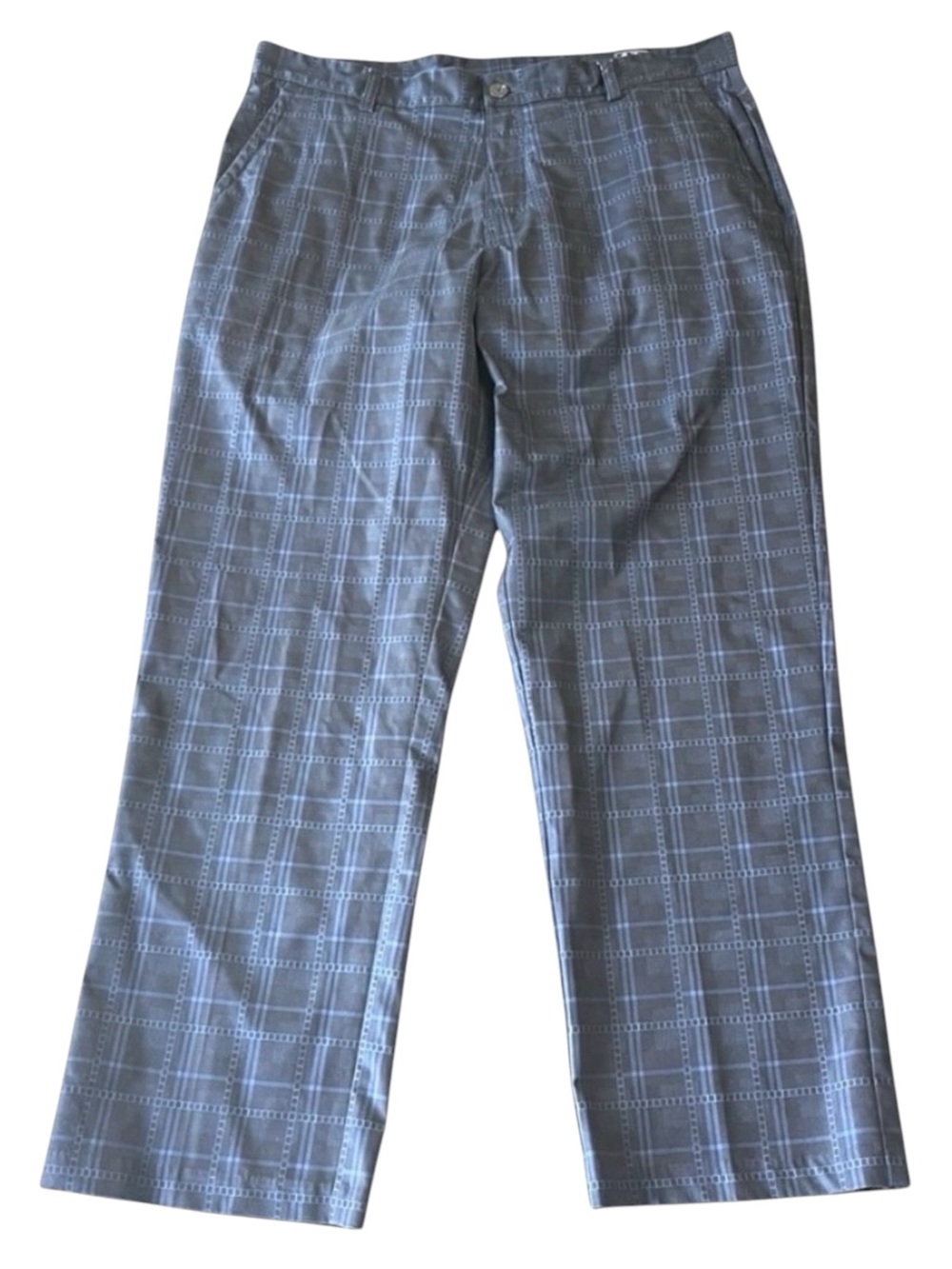Adidas Climalite Blue Windowpane Checkered Golf Pants (36x30)